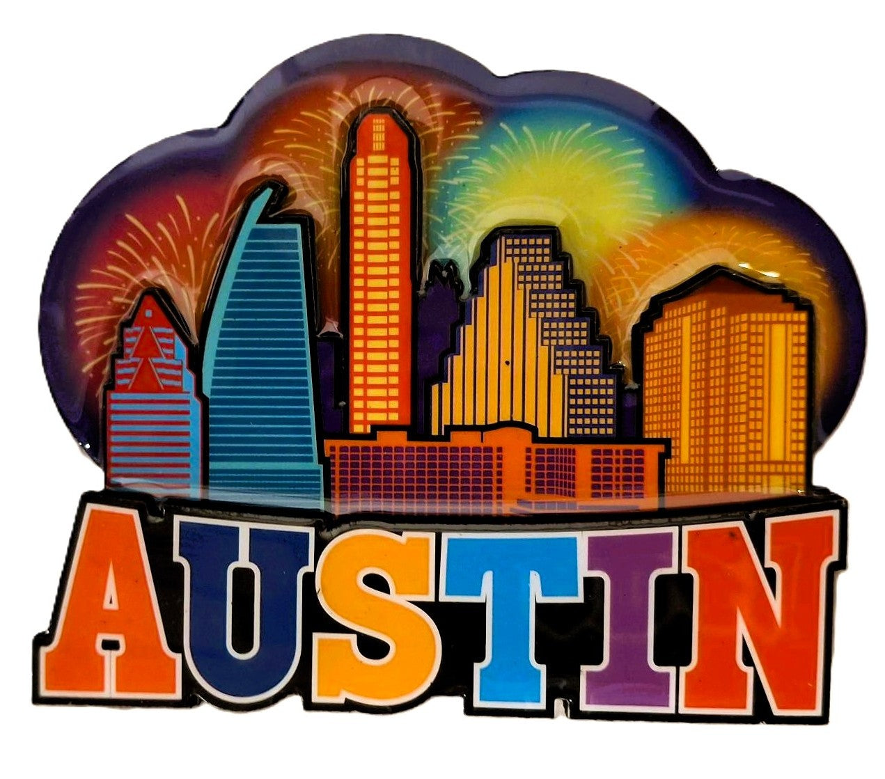 Austin Electric Skyline 3D Layered Magnet