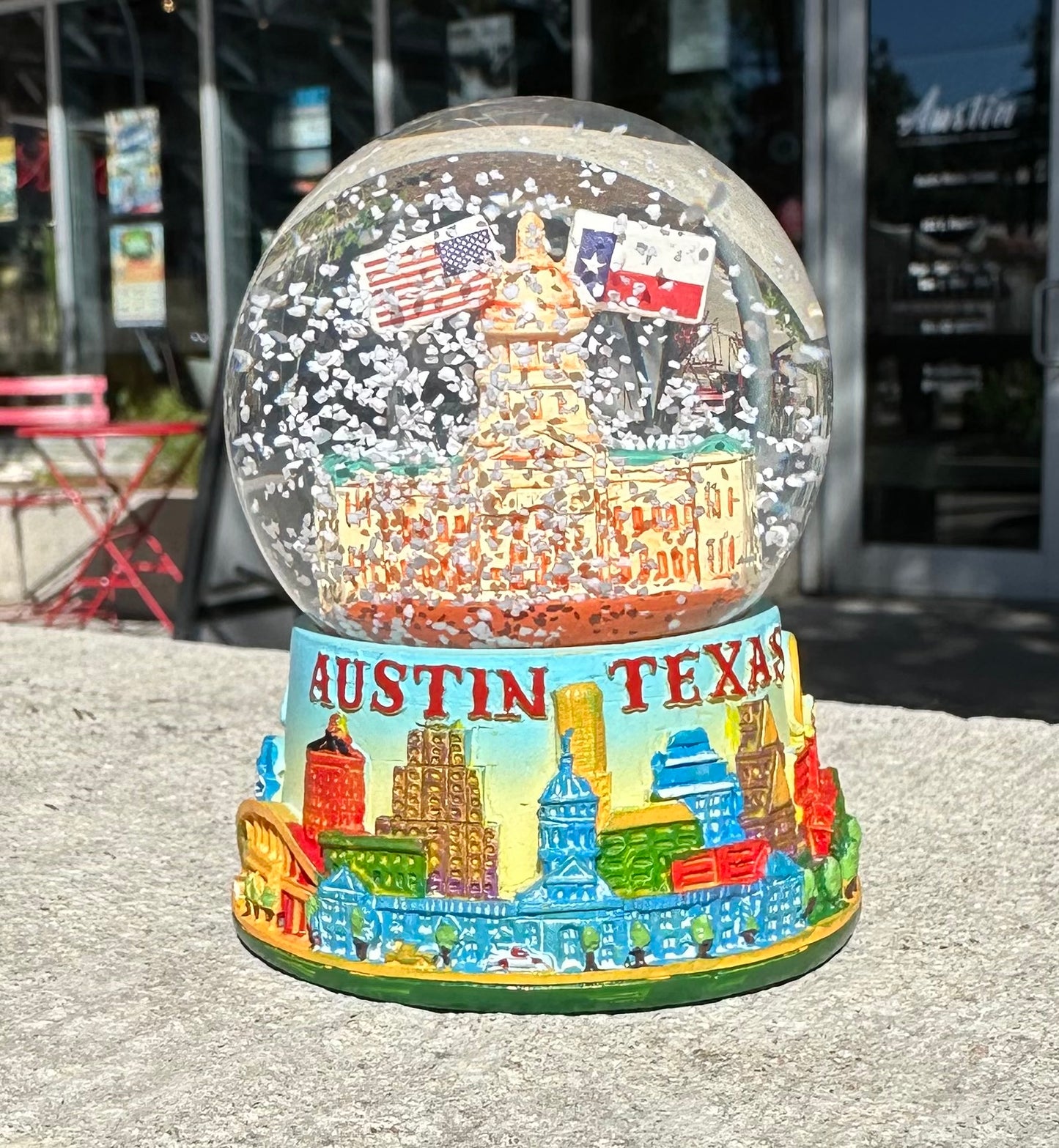 Austin Sunset Snow Globe