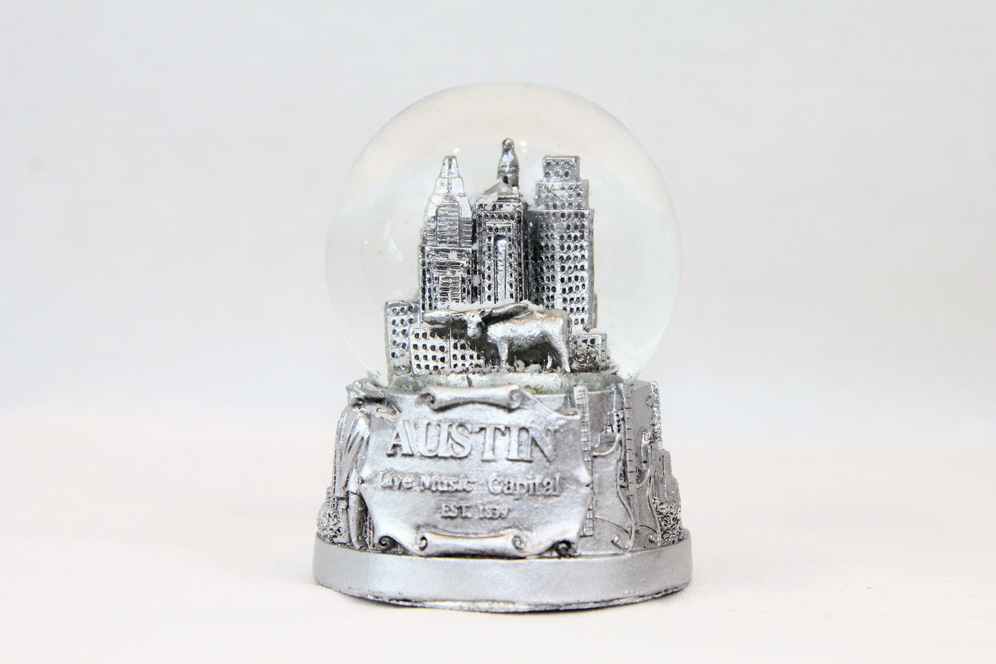 Austin Snow Globe with Pewter Finish