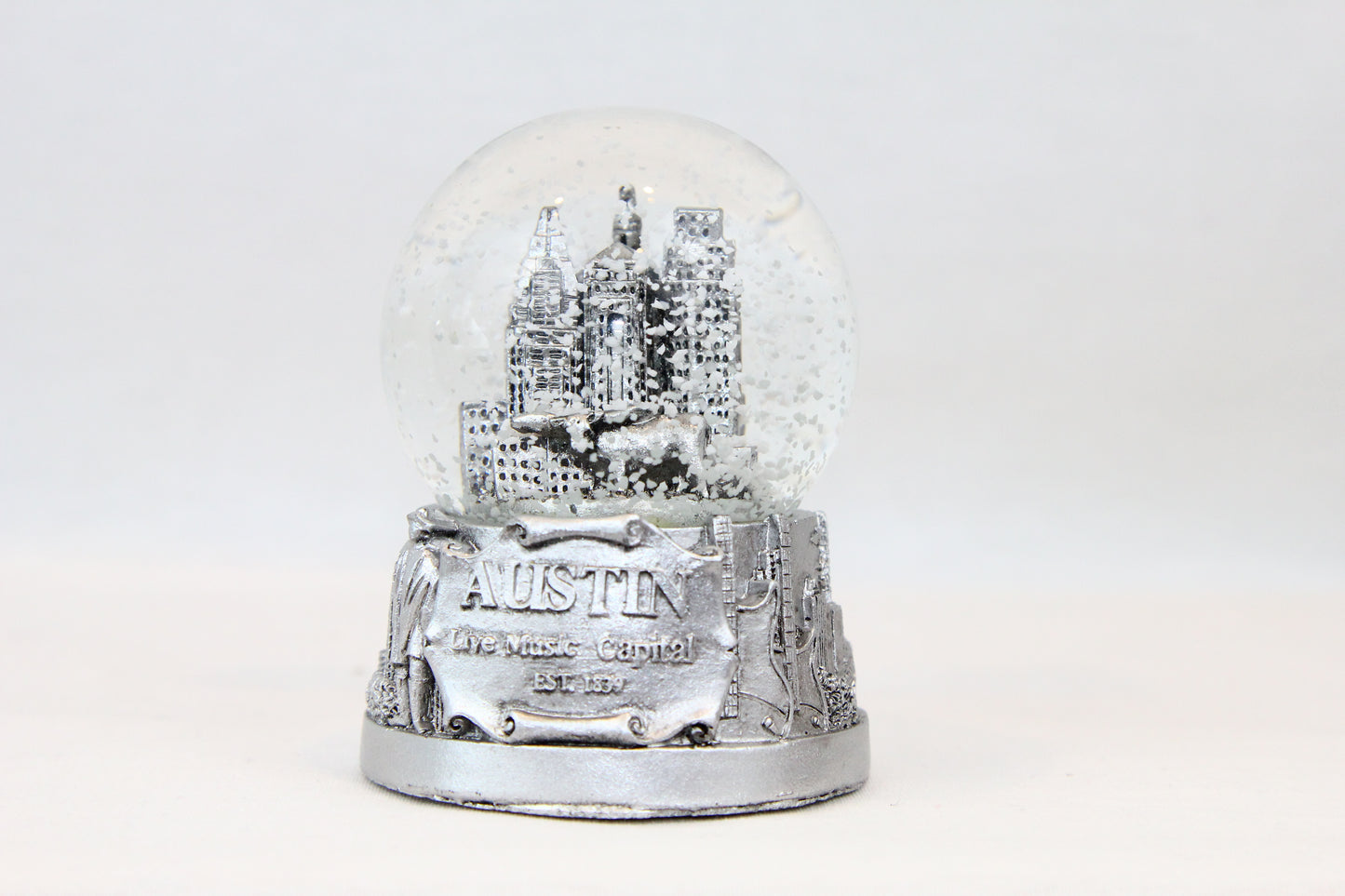 Austin Snow Globe with Pewter Finish